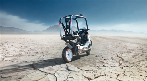 宝马发布全新纯电概念摩托：自带防护笼 骑行无需戴头盔