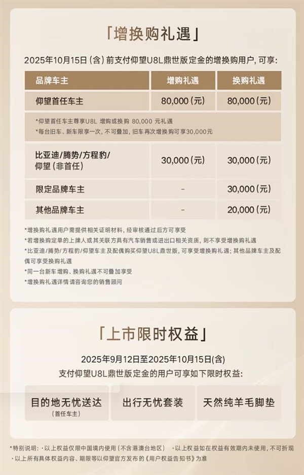 128万起！国产行政级全尺寸豪华SUV仰望U8L鼎世版上市