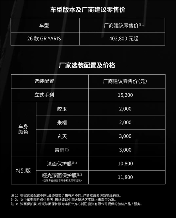 最强三缸“买菜车” 新款丰田GR YARIS在中国上市:40.28万起