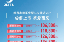 1.4T+爱信6AT！捷达VS7公布尝鲜价：10.68万起