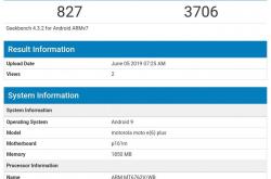 摩托罗拉Moto e6 plus跑分曝光：单核827 多核3706