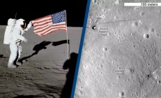 美国登月多次被质疑：现实是插在月球上的国旗有一半幸存