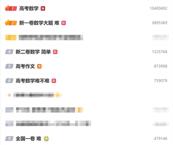 高考数学霸榜热搜！男生第一个走出考场：数学题目太难了 不会