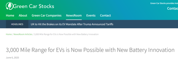 燃油车可以退了!科学家成功研发出全新电动车电池:单次充电行驶超4800公里