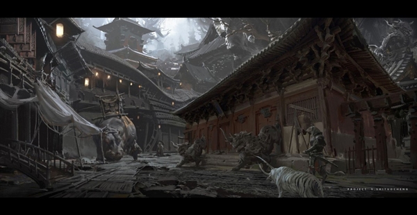 《黑神话：悟空》设计废稿原画 狮驼岭阴森恐怖