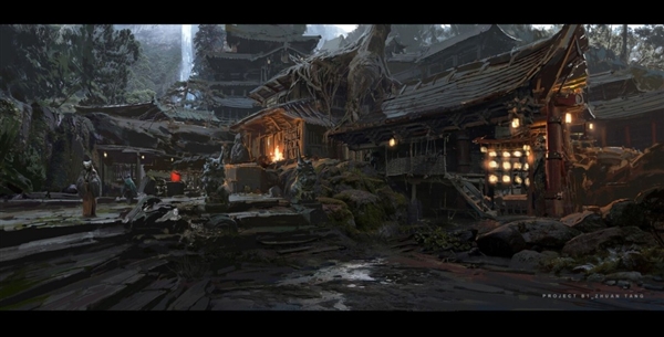 《黑神话:悟空》设计废稿原画 狮驼岭阴森恐怖