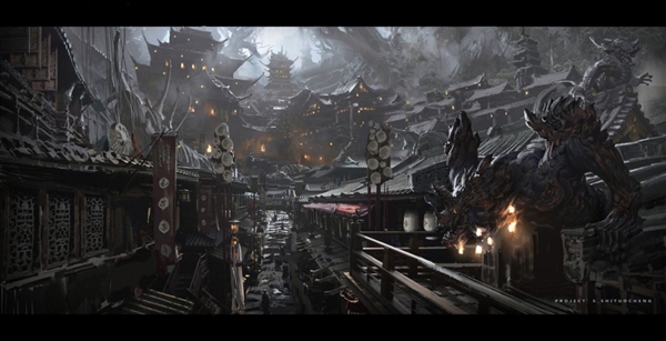 《黑神话:悟空》设计废稿原画 狮驼岭阴森恐怖