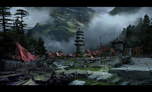 《黑神话:悟空》设计废稿原画 狮驼岭阴森恐怖