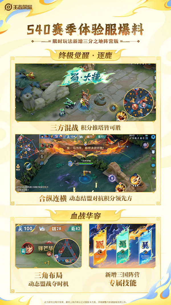 《王者荣耀》新三国玩法来了:魏、蜀、吴三军对垒