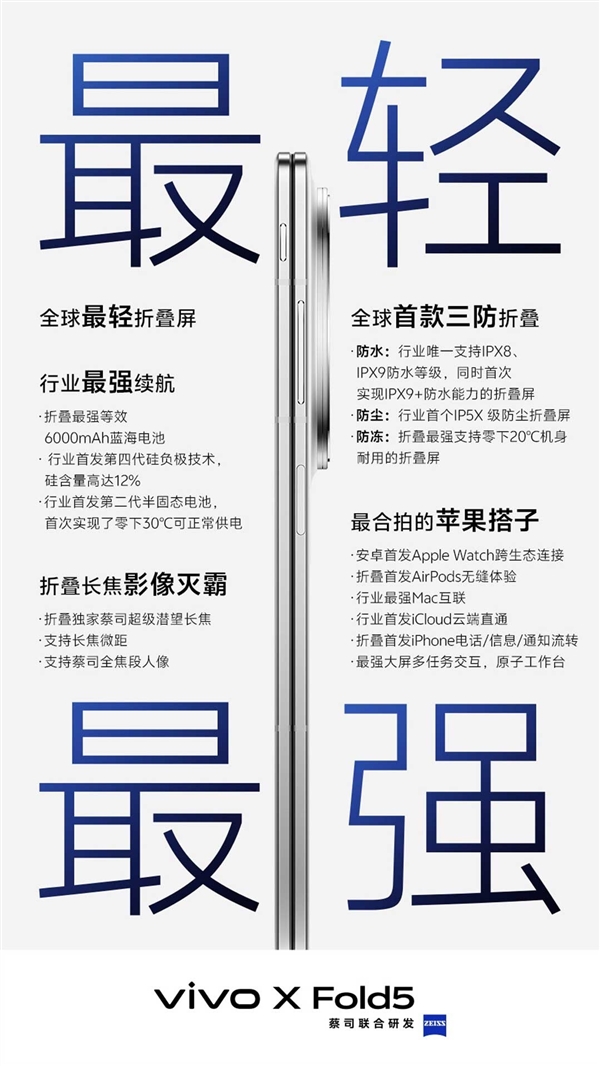 最惊艳大折叠!vivo X Fold5过于轻薄:连完整C口都塞不下了