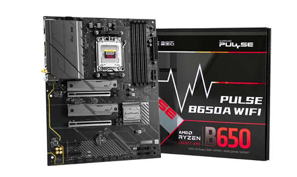 蓝宝石推出PULSE 脉动 B650A WIFI主板:双M.2插槽首发799元