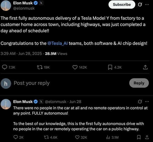 特斯拉“外卖式”交车：APP下单 全无人驾驶到家门