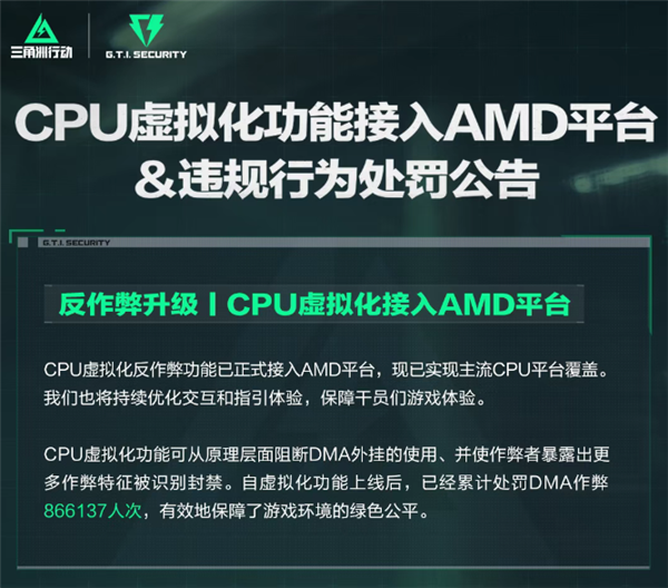 腾讯重拳打击DMA外挂！《三角洲行动》宣布CPU虚拟化正式接入AMD平台