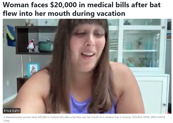 女子拍星空时一只蝙蝠突然飞进嘴里：打狂犬疫苗花了2万美元