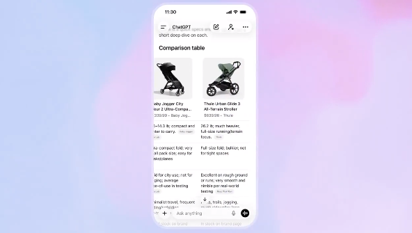 OpenAI推出ChatGPT购物研究功能:数分钟内生成购物指南